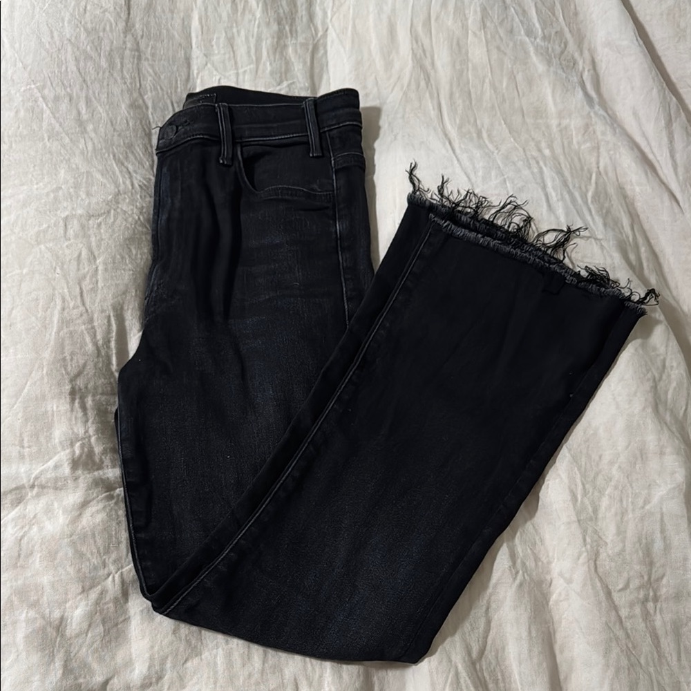 Mother ‘Hustler Ankle Fray’ Black Denim